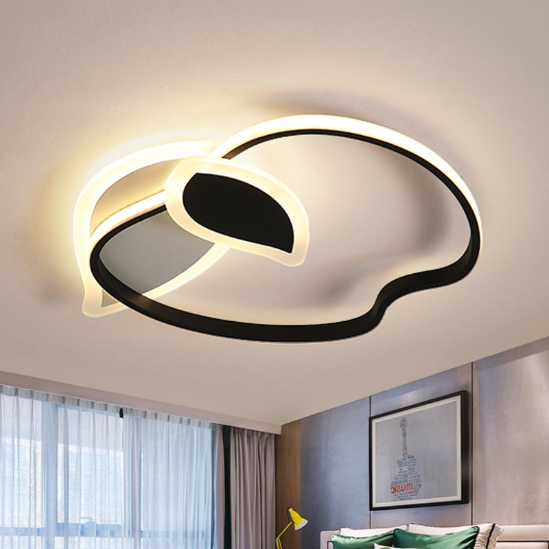 Kids' LED Flush Mount Ceiling Lighting with Apple Aluminum Frame - Pink/White/Black Options