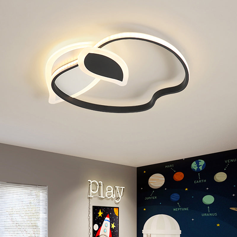 Kids' LED Flush Mount Ceiling Lighting with Apple Aluminum Frame - Pink/White/Black Options