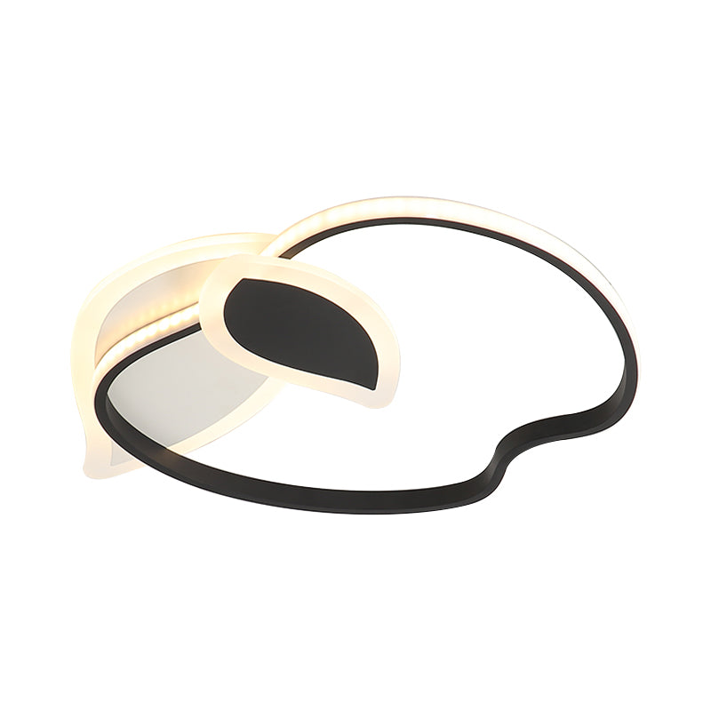 Kids' LED Flush Mount Ceiling Lighting with Apple Aluminum Frame - Pink/White/Black Options