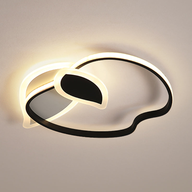 Kids' LED Flush Mount Ceiling Lighting with Apple Aluminum Frame - Pink/White/Black Options