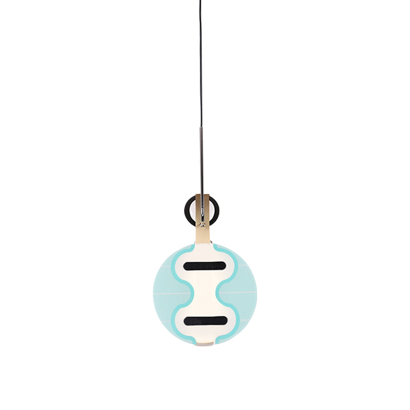 Blue Acrylic Led Pendant Ceiling Light: Thin Lute Downlighting For Modern & Creative Bedroom