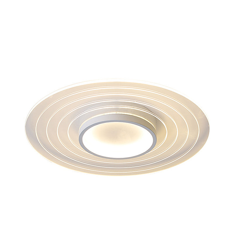 Ultra-Thin Disk Flushmount LED Acrylic Flush Lighting, 16.5"/20.5"/24.5" - White, in Warm/White Light - Perfect for Bedrooms