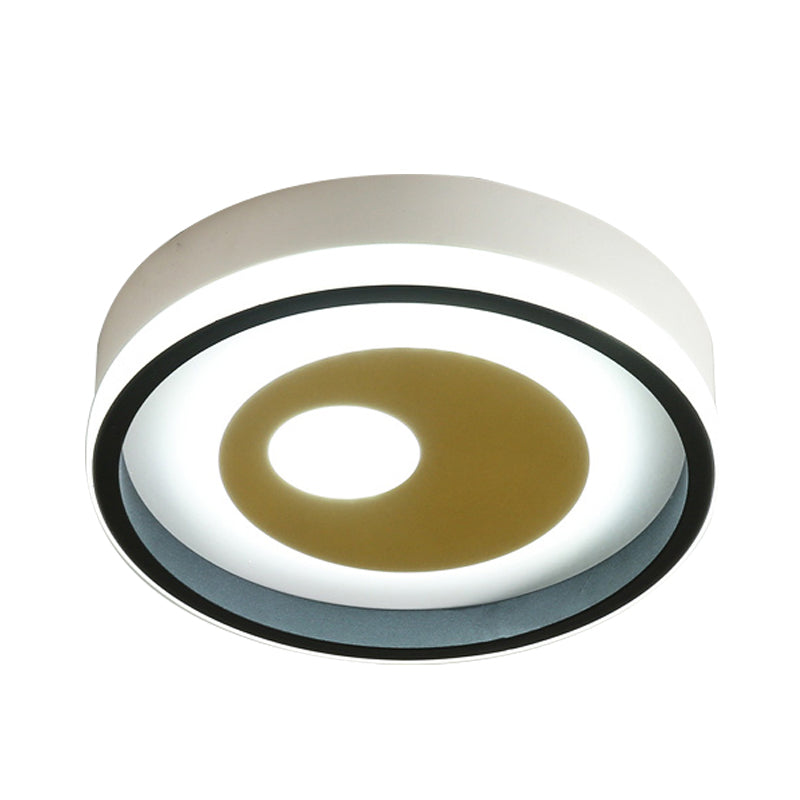 Modern LED Hallway Flush Ceiling Lamp with Acrylic Shade - Black and White