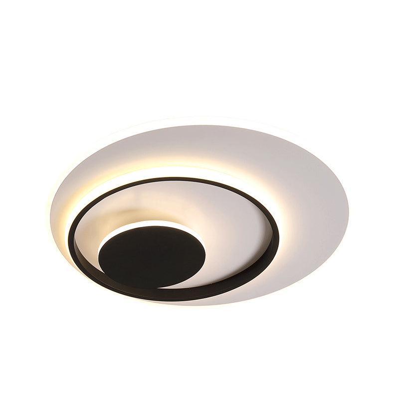 Minimalist Acrylic Circle Ceiling LED Flush Mount Light in White/Warm Light, 16"/19.5" Wide