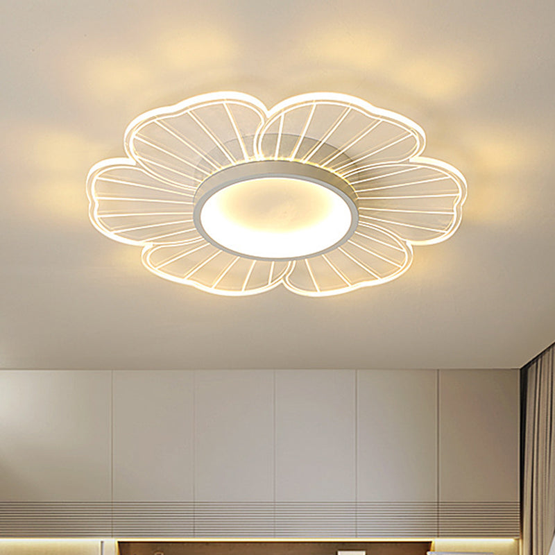 Contemporary White Flower Flushmount LED Lamp - Ultra-Thin & Versatile Sizes in White & Warm Light