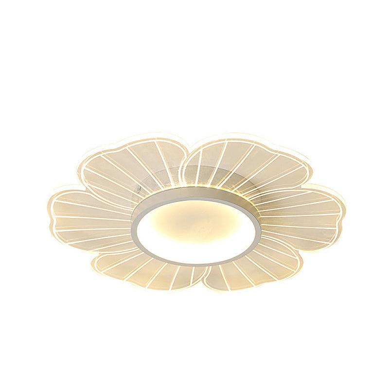 Contemporary White Flower Flushmount LED Lamp - Ultra-Thin & Versatile Sizes in White & Warm Light