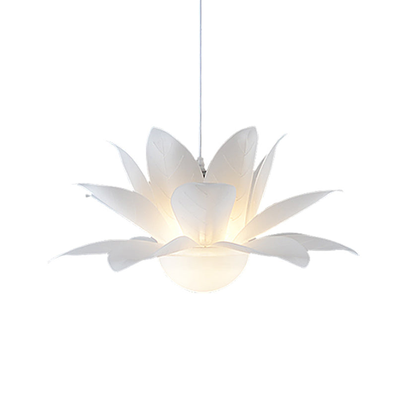 White Lotus Pendant Chandelier With Acrylic Panel Shade