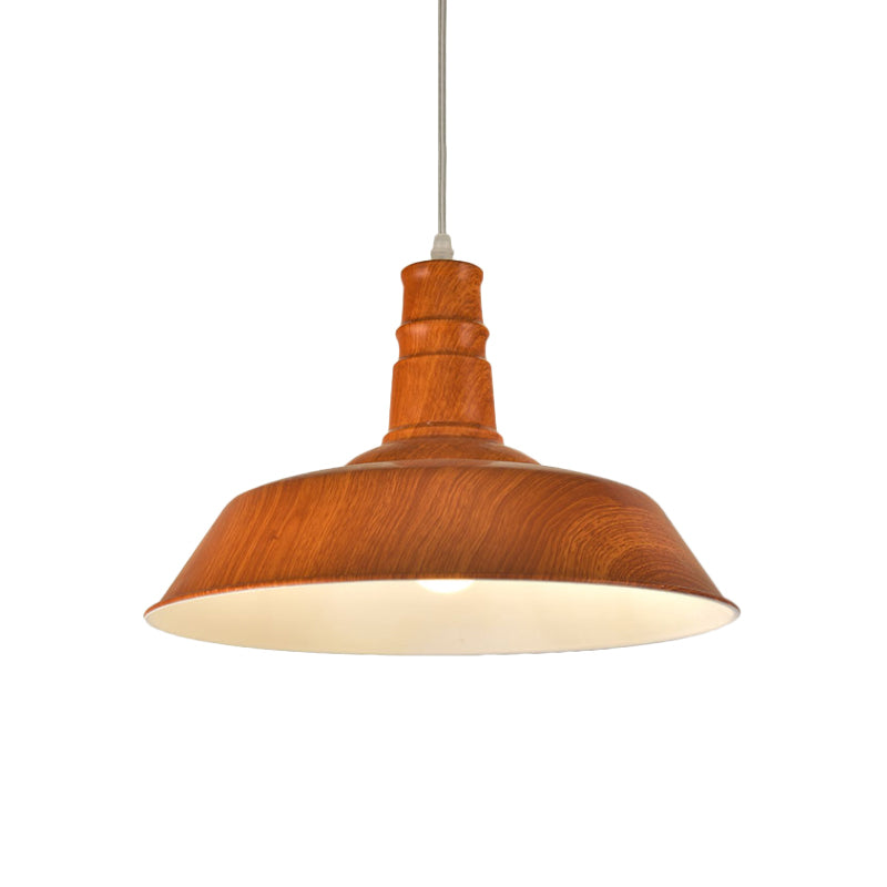 Vintage Barn Shade Hanging Lamp Kit - Aluminum Ceiling Pendant In White/Green/Red Brown Ideal For
