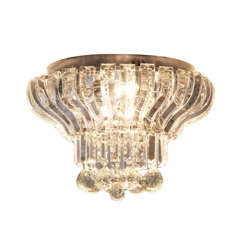 Minimalist Crystal LED Flush Mount Light for Bedroom - Stylish & Compact Ceiling Lighting