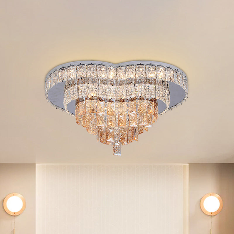 Plafonnier LED en cristal à encastrer Love Heart - Télécommande, design blanc moderniste