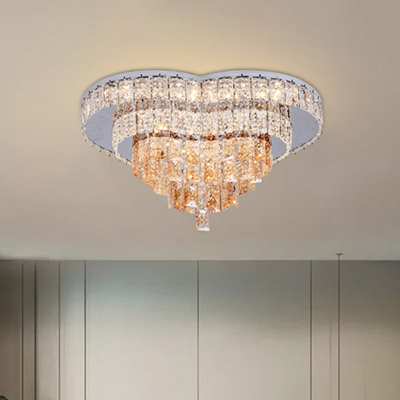 Plafonnier LED en cristal à encastrer Love Heart - Télécommande, design blanc moderniste