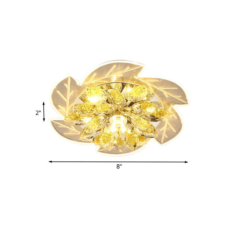 Modern LED Crystal Flower Ceiling Light Flush Mount