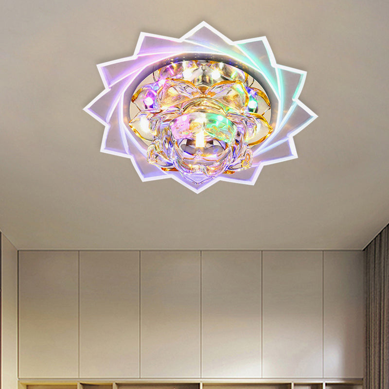 Plafonnier LED en cristal Lotus pour couloir moderne