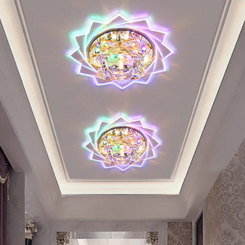 Plafonnier LED en cristal Lotus pour couloir moderne