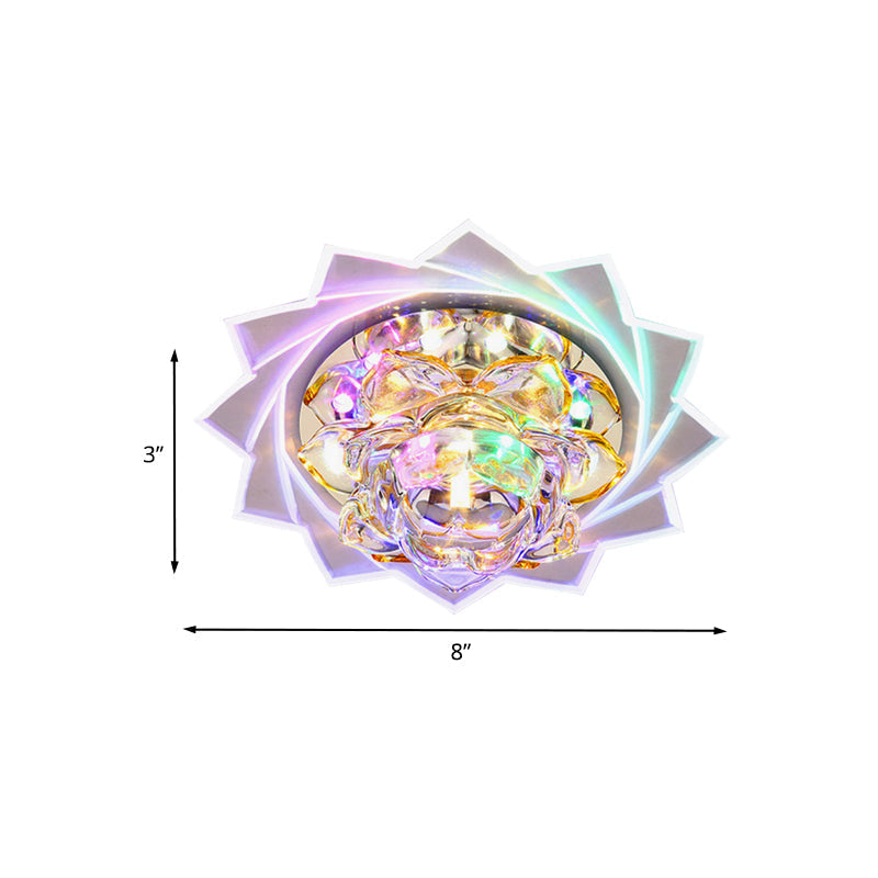 Plafonnier LED en cristal Lotus pour couloir moderne