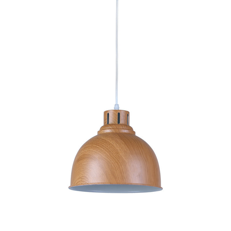 Vintage Aluminum Brown Pendant Light With Domed Shade - Perfect For Dining Room Lighting