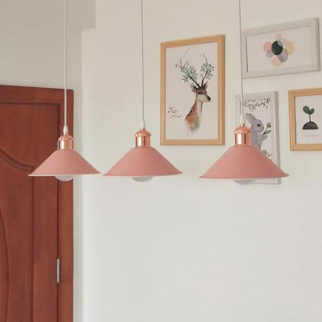 Modernist Style Conical Suspended Lamp - Metallic Hanging Light Fixture - 1 Light - Black/White - Living Room