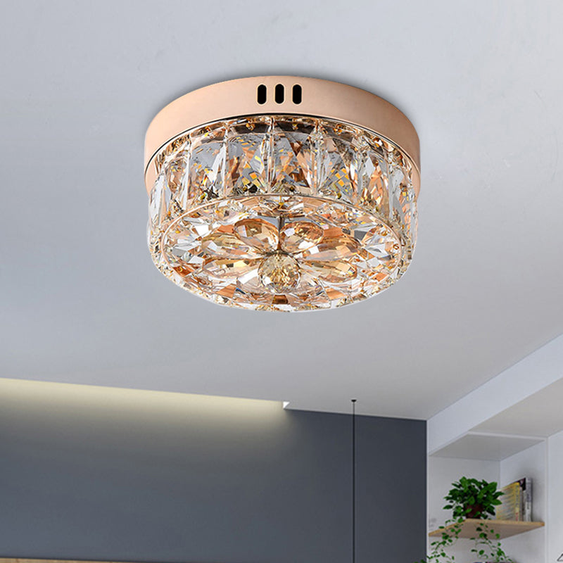 Rose Gold Mini LED Flush Ceiling Light - Beveled Crystal Round Flush Mount Lamp, 8"/10" Width"

or

"Rose Gold Mini LED Flush Ceiling Light - Beveled Crystal Round Lamp, 8"/10" Width