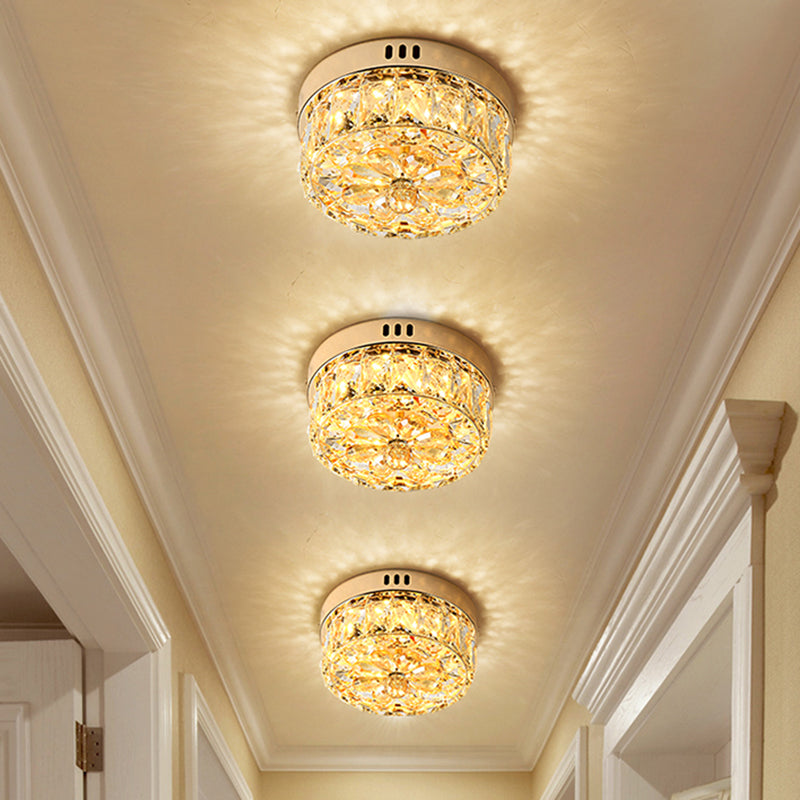 Rose Gold Mini LED Flush Ceiling Light - Beveled Crystal Round Flush Mount Lamp, 8"/10" Width"

or

"Rose Gold Mini LED Flush Ceiling Light - Beveled Crystal Round Lamp, 8"/10" Width