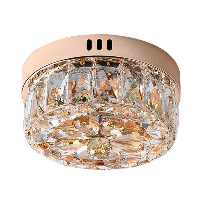 Rose Gold Mini LED Flush Ceiling Light - Beveled Crystal Round Flush Mount Lamp, 8"/10" Width"

or

"Rose Gold Mini LED Flush Ceiling Light - Beveled Crystal Round Lamp, 8"/10" Width