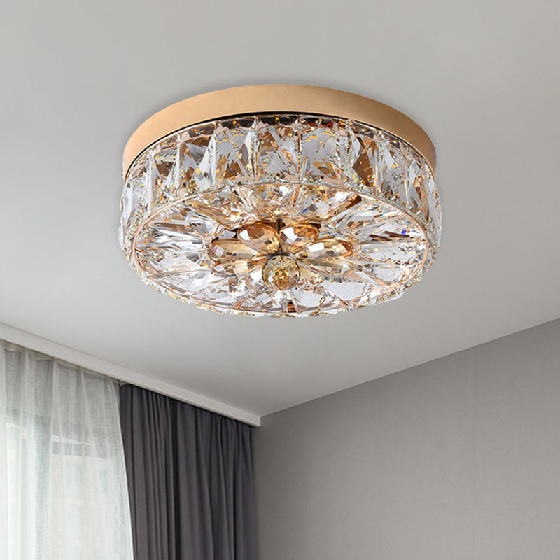 Rose Gold Mini LED Flush Ceiling Light - Beveled Crystal Round Flush Mount Lamp, 8"/10" Width"

or

"Rose Gold Mini LED Flush Ceiling Light - Beveled Crystal Round Lamp, 8"/10" Width