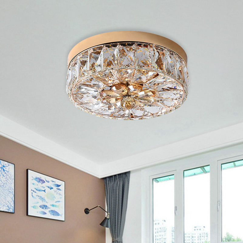 Rose Gold Mini LED Flush Ceiling Light - Beveled Crystal Round Flush Mount Lamp, 8"/10" Width"

or

"Rose Gold Mini LED Flush Ceiling Light - Beveled Crystal Round Lamp, 8"/10" Width