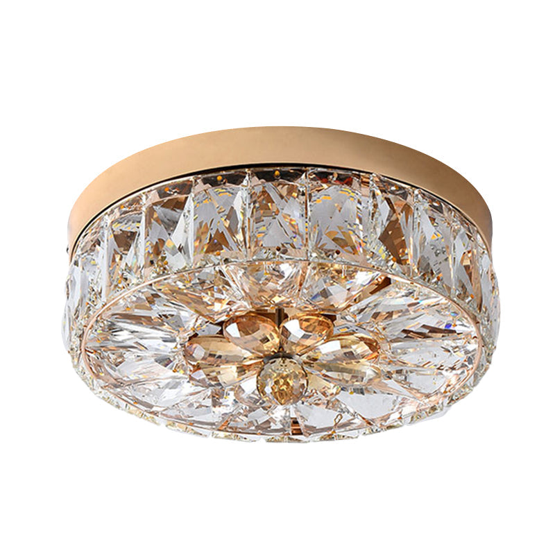 Rose Gold Mini LED Flush Ceiling Light - Beveled Crystal Round Flush Mount Lamp, 8"/10" Width"

or

"Rose Gold Mini LED Flush Ceiling Light - Beveled Crystal Round Lamp, 8"/10" Width