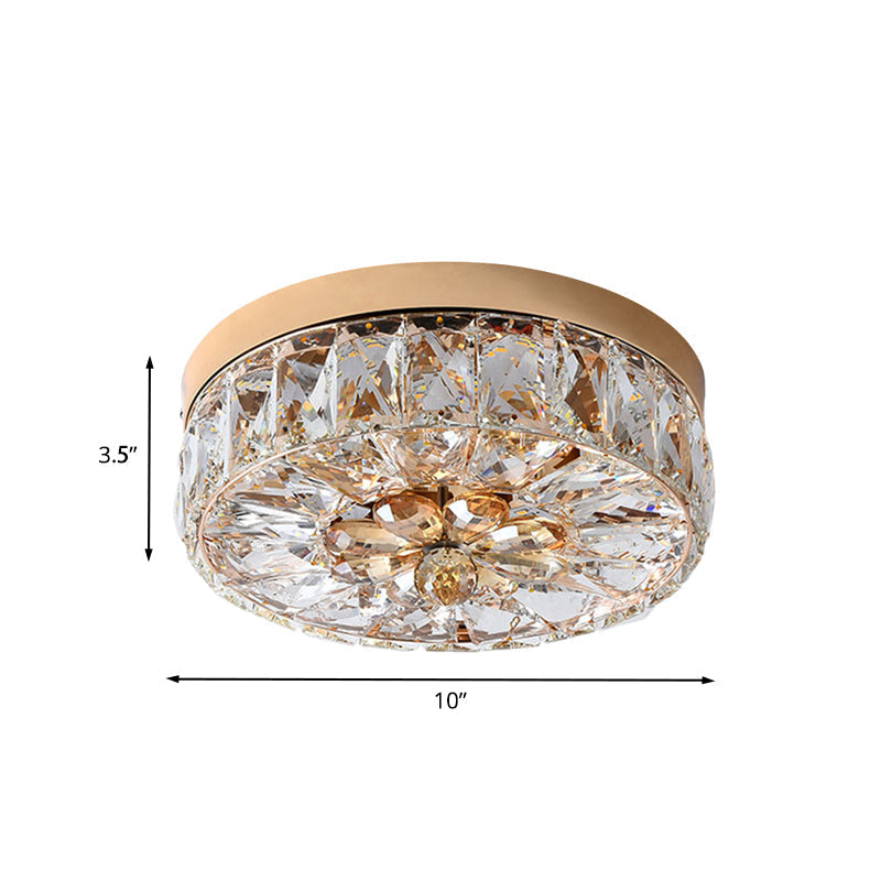 Rose Gold Mini LED Flush Ceiling Light - Beveled Crystal Round Flush Mount Lamp, 8"/10" Width"

or

"Rose Gold Mini LED Flush Ceiling Light - Beveled Crystal Round Lamp, 8"/10" Width