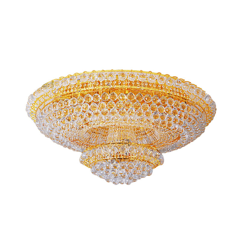 Modern 8-Light Crystal Orb Chandelier – Stylish Flush Mount for Parlor Ceiling Decor