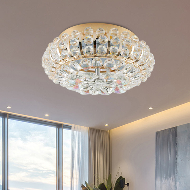 Gold Flush Mount LED Crystal Ceiling Light for Simple Corridors