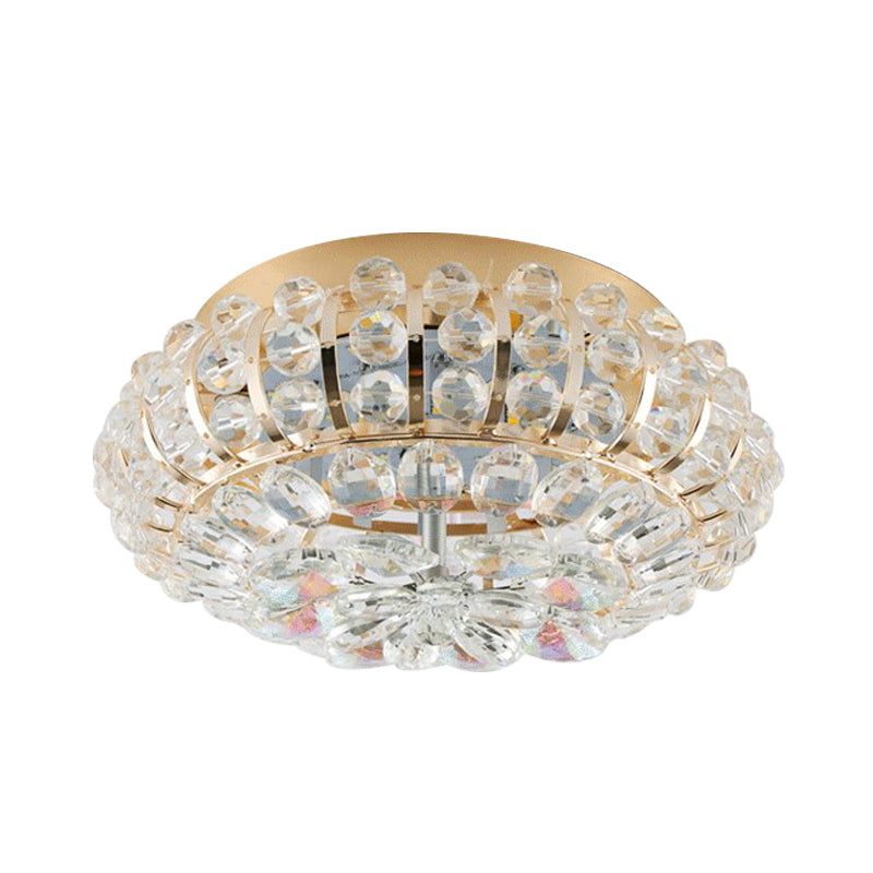 Gold Flush Mount LED Crystal Ceiling Light for Simple Corridors