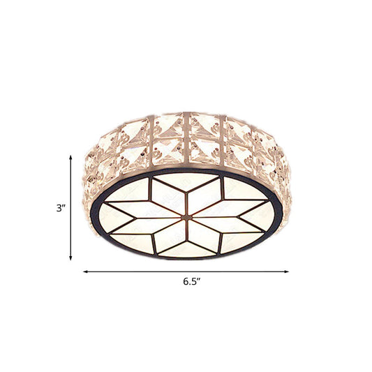 Minimalist Clear Crystal Ceiling Light With Led Flush Mount Spotlight Petal Pattern Warm/White