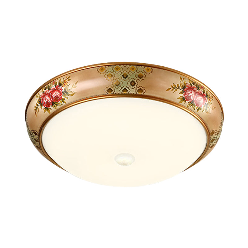 Frosted Glass Dome LED Flush Mount Ceiling Light - Korea Country Style (14"/19.5" Diameter)