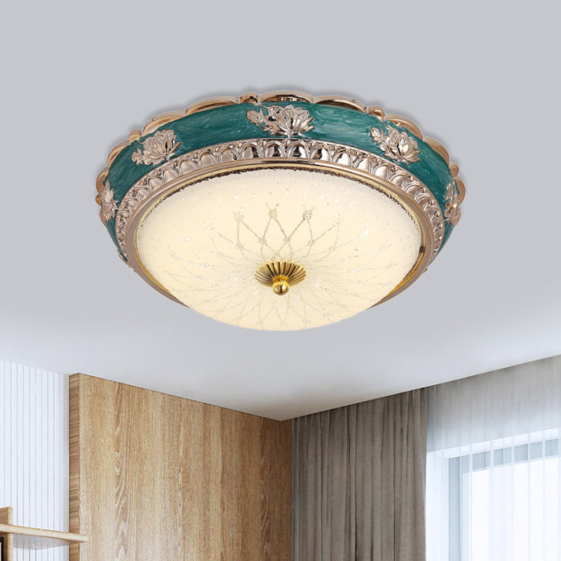 Nordic Blue LED Flushmount Ceiling Lamp, 12"/16" Dia, Frosted Glass Finish