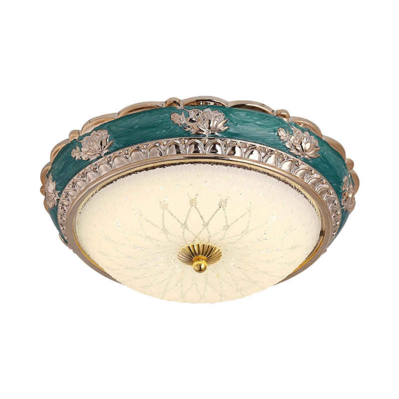 Nordic Blue LED Flushmount Ceiling Lamp, 12"/16" Dia, Frosted Glass Finish