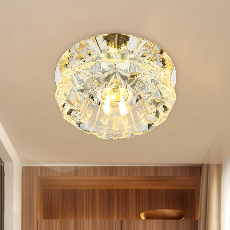 Modern Flower Flush Mount LED Crystal Ceiling Lamp for Corridor