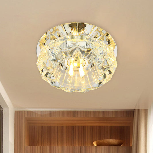 Modern Flower Flush Mount LED Crystal Ceiling Lamp for Corridor
