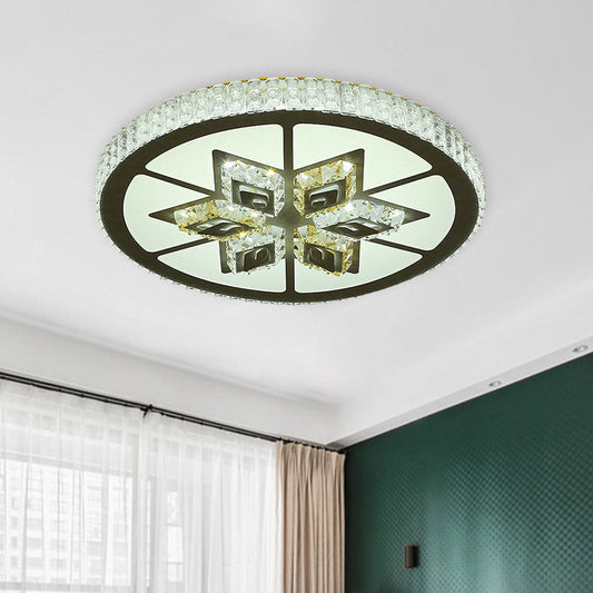 Minimal Crystal Diamond LED Flushmount Ceiling Lamp - Black Bedroom Lighting Fixture