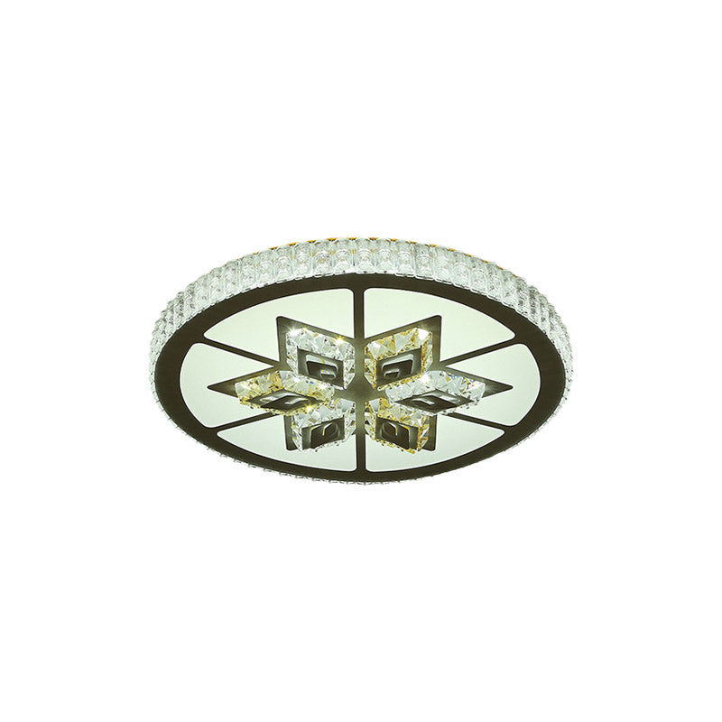 Minimal Crystal Diamond Led Flushmount Ceiling Lamp - Black Bedroom Lighting Fixture