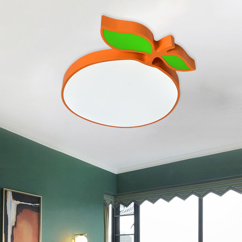 Contemporary LED Flush Mount Light Fixture with Acrylic Shade - White Grape/Banana/Apple Theme