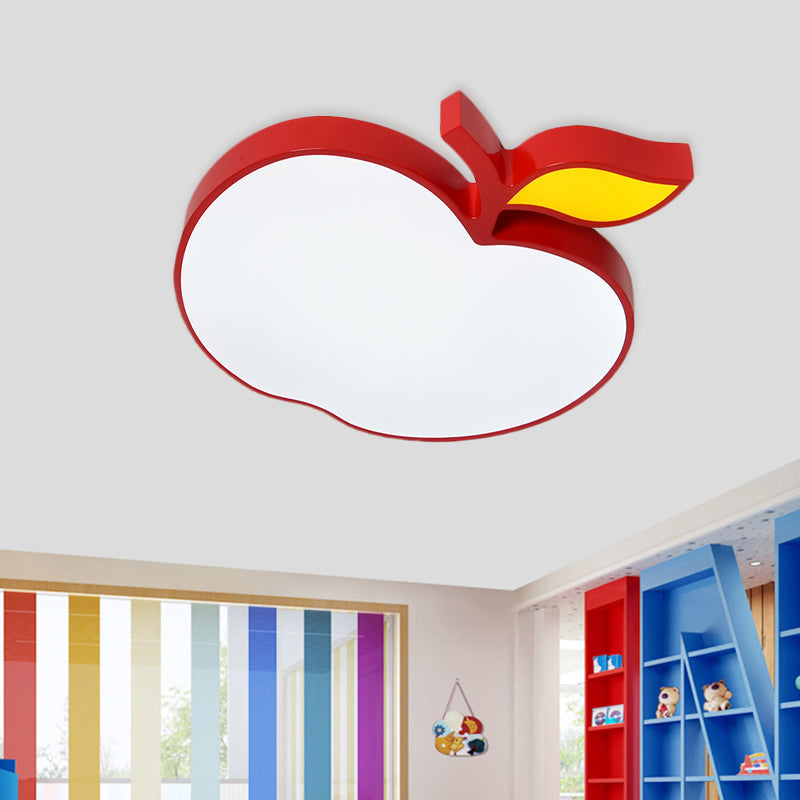Contemporary LED Flush Mount Light Fixture with Acrylic Shade - White Grape/Banana/Apple Theme