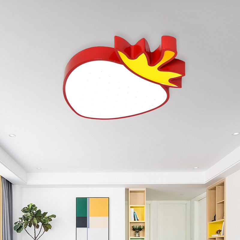 Contemporary LED Flush Mount Light Fixture with Acrylic Shade - White Grape/Banana/Apple Theme