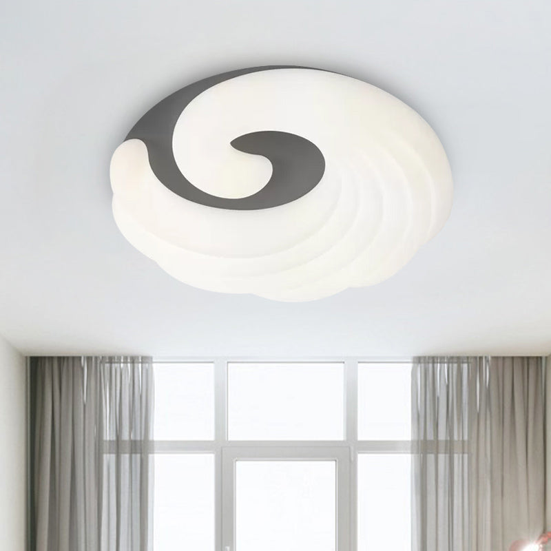 Modern Acrylic LED Flush Light Fixture in Grey/White/Blue - Cloud Design