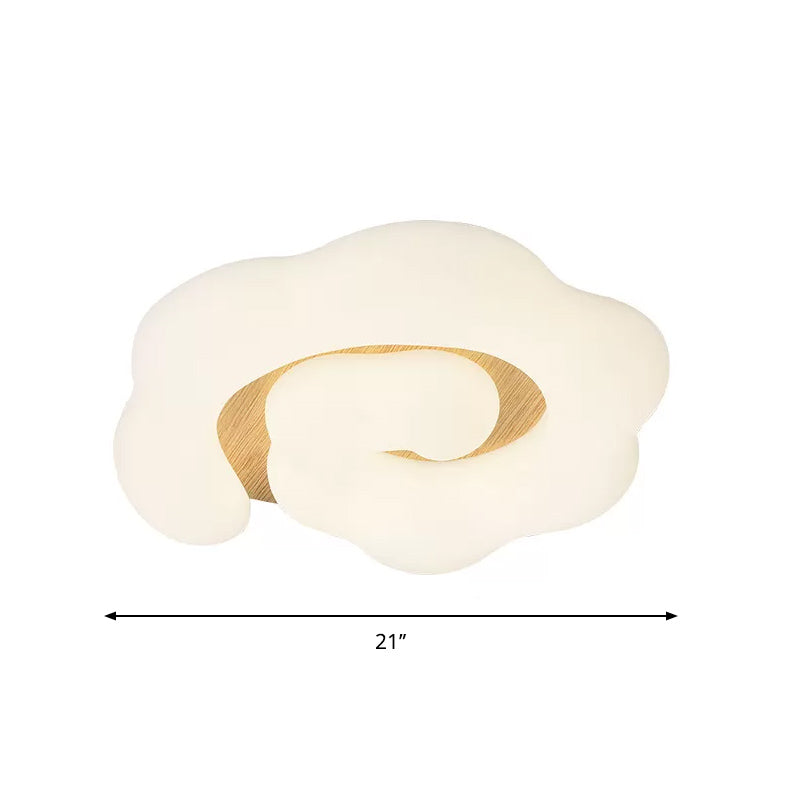 Plafonnier LED en forme de nuage en bois pour chambre d'enfant - Luminaire encastré de style nordique