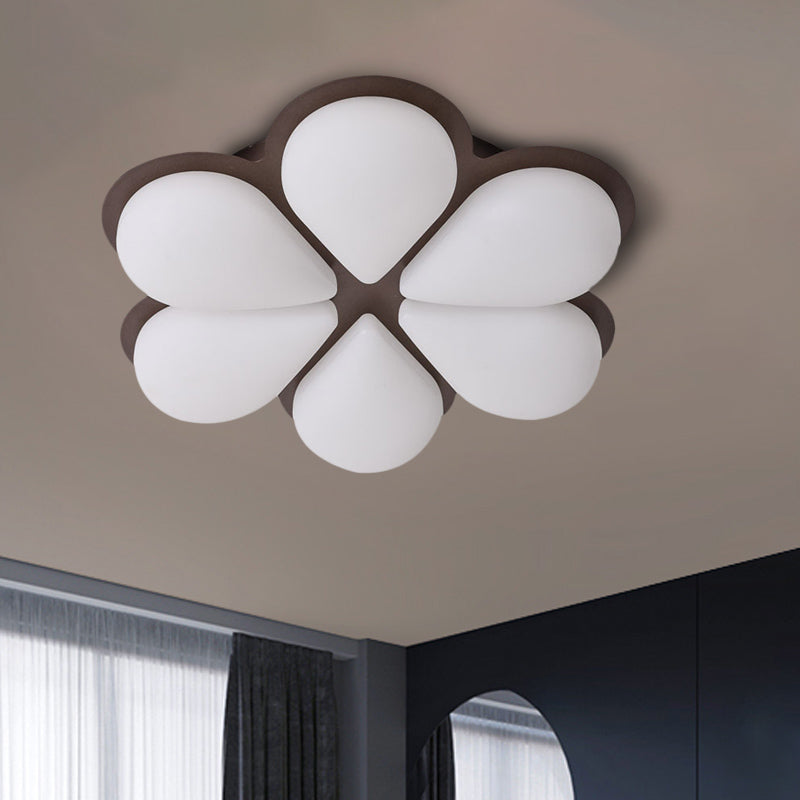 Plafonnier LED encastré pour chambre d'enfant en gris/blanc/café