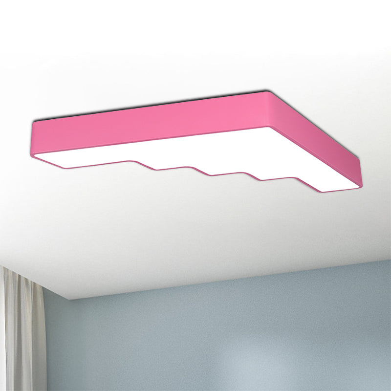 Kid's LED Acrylic Flush Mount Ceiling Lamp in Blue/Pink/Yellow with Ladder Design