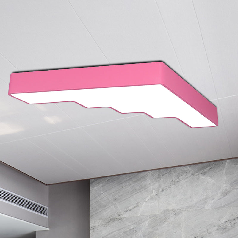 Kid's LED Acrylic Flush Mount Ceiling Lamp in Blue/Pink/Yellow with Ladder Design