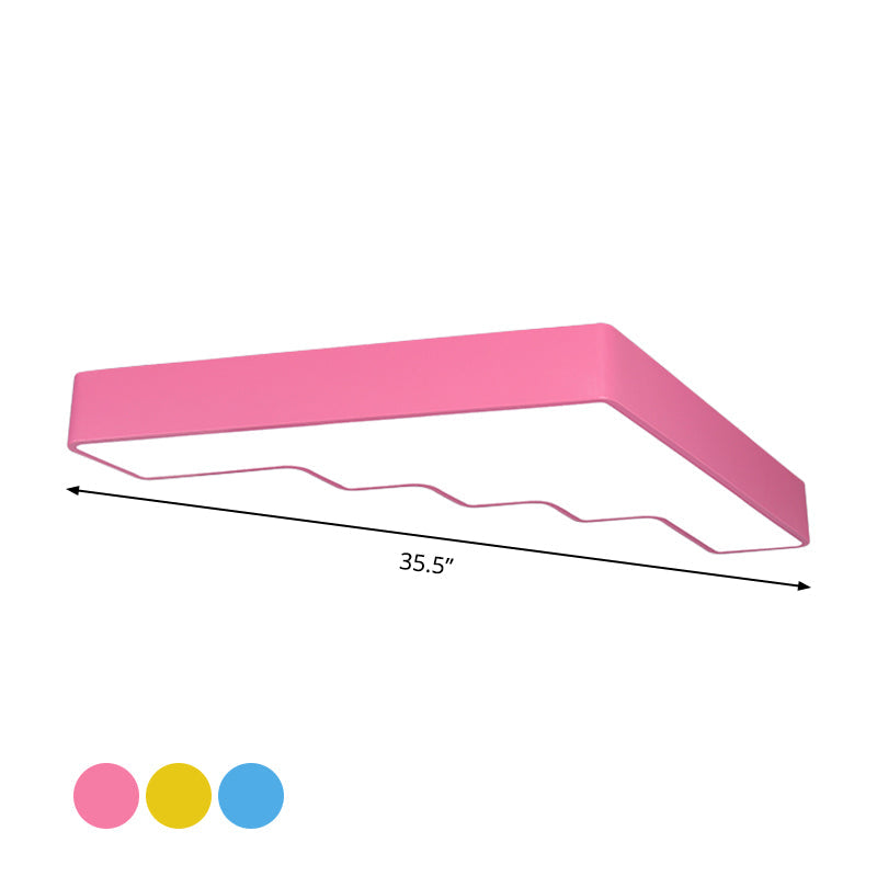 Kid's LED Acrylic Flush Mount Ceiling Lamp in Blue/Pink/Yellow with Ladder Design