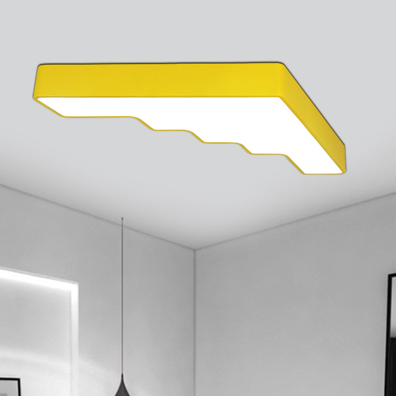 Kid's LED Acrylic Flush Mount Ceiling Lamp in Blue/Pink/Yellow with Ladder Design