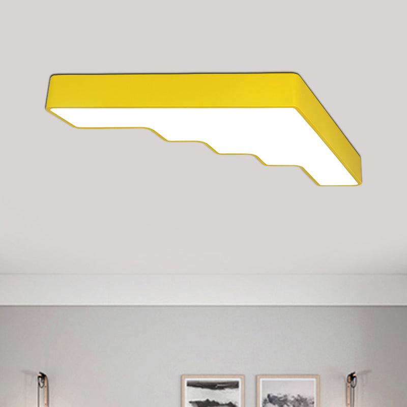 Kid's LED Acrylic Flush Mount Ceiling Lamp in Blue/Pink/Yellow with Ladder Design